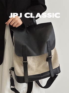 jpjclassic植鞣牛皮新款双肩包女大容量休闲旅游背包百搭书包