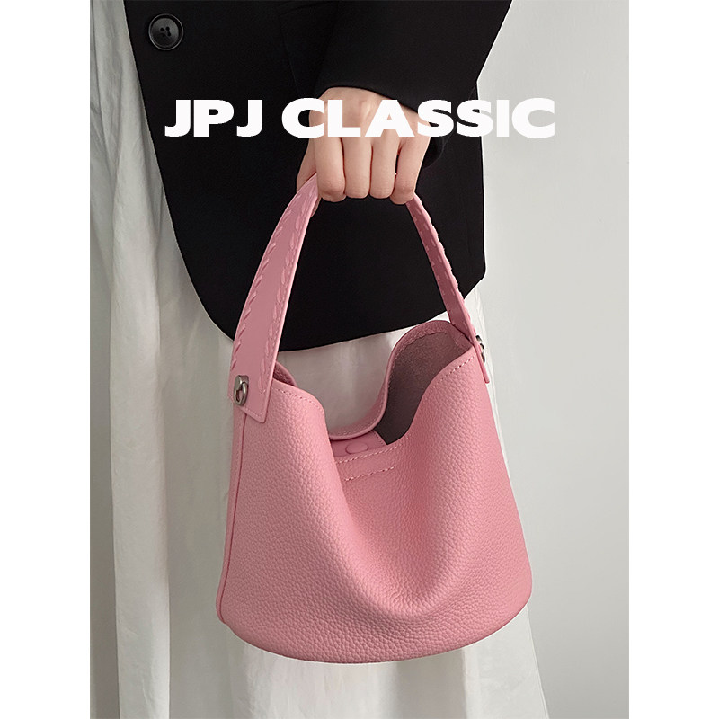 jpjclassic头层牛皮水桶包女单肩斜挎手提包软包城市风通勤包