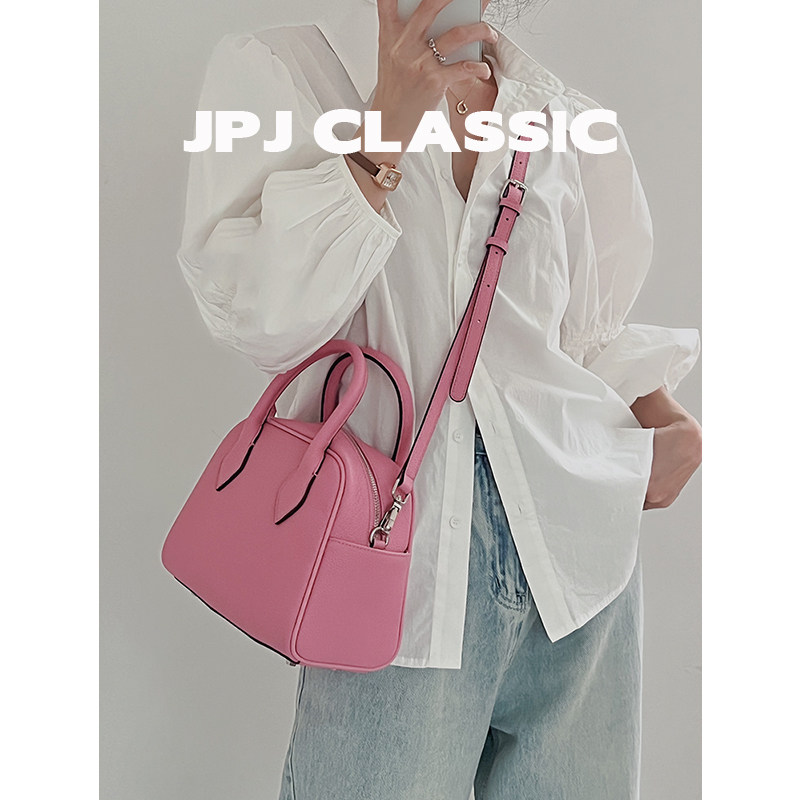 jpjclassic头层牛皮波士顿包手提包单肩斜挎托特通勤包腋下枕头包