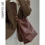 Небольшая дизайнерская демисезонная кожаная вместительная и большая сумка через плечо, универсальная сумка подмышку, из хлопка и льна