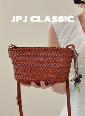 jpjclassic手工编织包饺子包女单肩斜挎小包包可爱休闲软包百搭