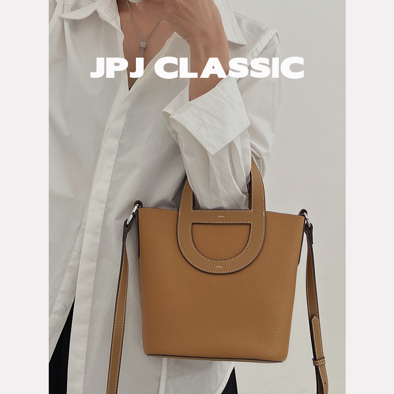 jpj头层牛皮水桶包托特通勤包