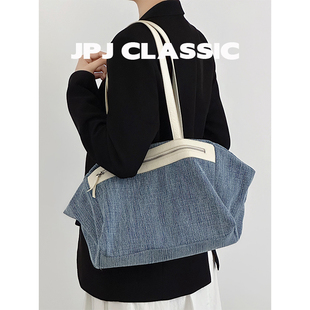jpjclassic夏日牛仔包托特包女单肩沙滩包通勤休闲腋下包大容量