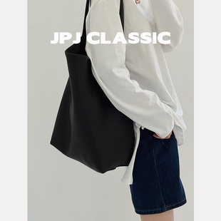 jpjclassic牛皮托特包女大容量单肩通勤慵懒风通勤包水桶包