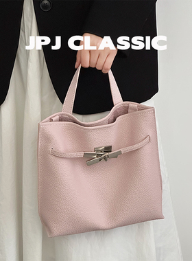 jpjclassic头层荔枝纹牛皮凯莉包女单肩斜挎通勤城市风软包托特包