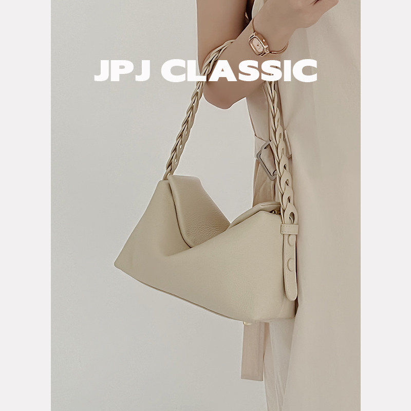jpjclassic头层皮枕头包编织包单肩斜挎通勤包休闲腋下包ins风潮