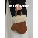 jpjclassic秋冬磨砂毛毛包福袋水桶包单肩斜挎可爱手机包百搭