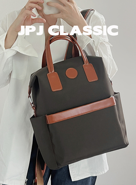 jpjclassic新款大容量双肩包女拉链尼龙轻便旅游背包通勤电脑包