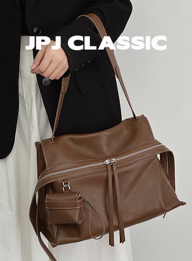 jpjclassic植鞣牛皮托特包女单肩斜挎邮差包城市风腋下包通勤软包