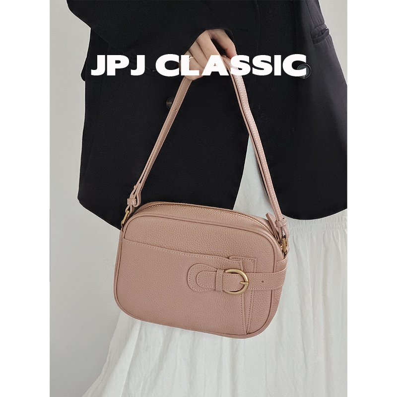 jpjclassic2025新款头层牛皮小方包单肩斜挎相机包百搭小包包软皮