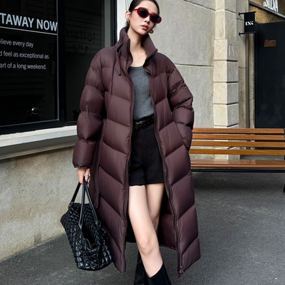 长款束腰大牌轻奢羽绒服