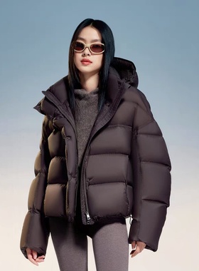 登登同款90白鸭绒羽绒服2025泡芙短款龟背新款爆款韩版宽松潮外套