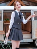 Пиджак классического кроя, юбка в складку, демисезонный комплект для раннего возраста для работы