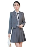 Классический костюм, осенний модный комплект, юбка в складку, униформа для раннего возраста для работы, плиссированная юбка