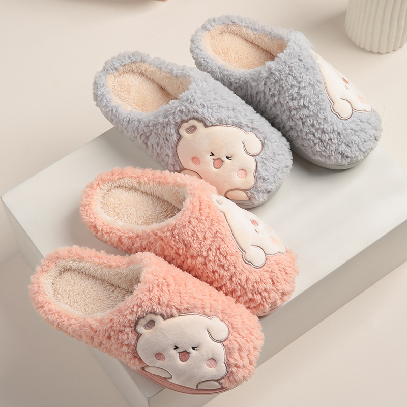 冬季防滑软底保暖棉拖鞋