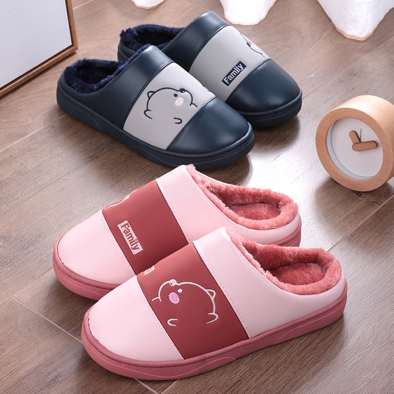 防水棉拖鞋冬季情侣防滑家居家用