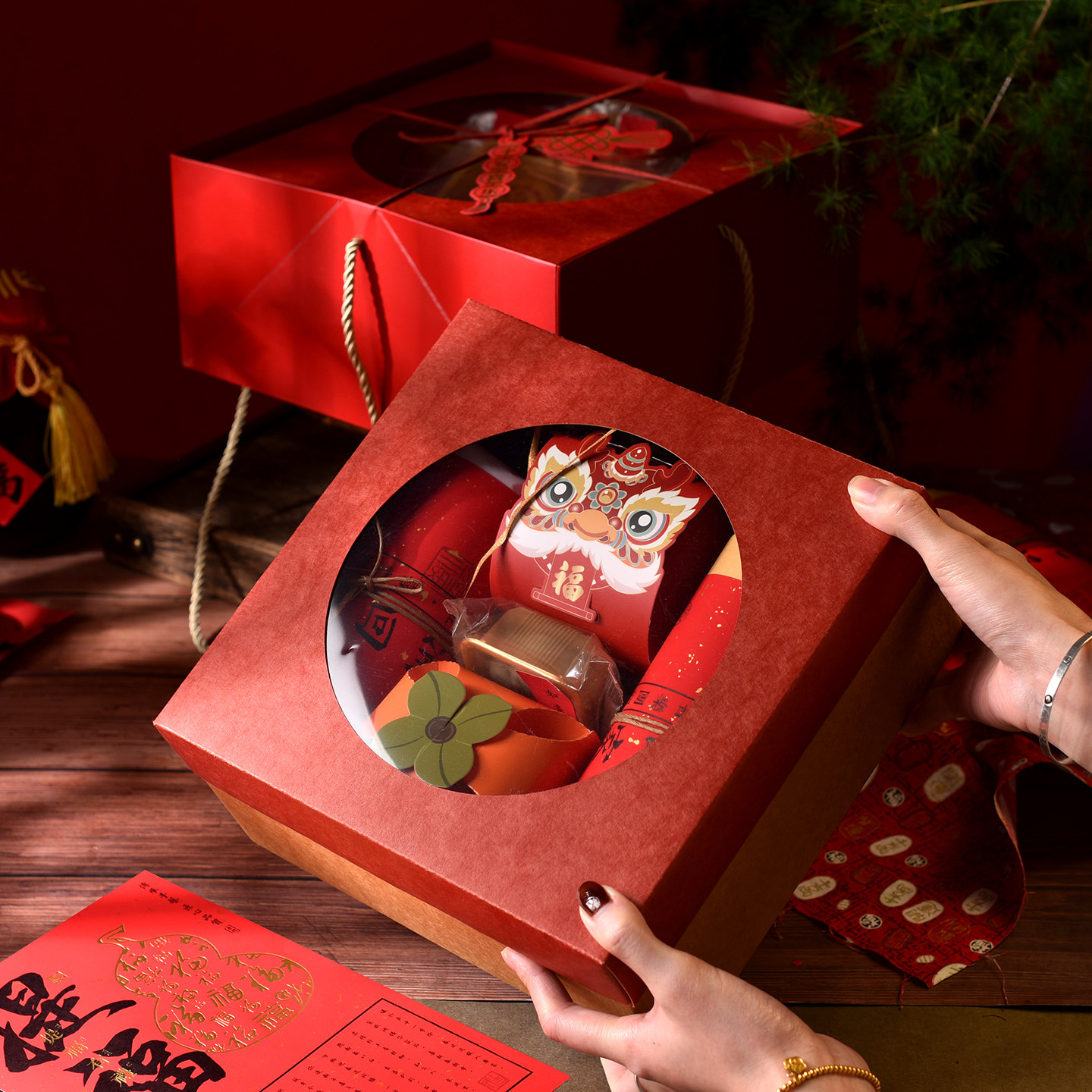 2026中秋礼品包装盒零食大礼包糕点阿胶红枣腊肉月饼手提空盒子大