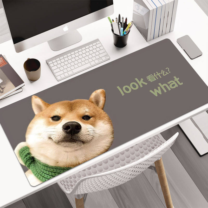 狗头可爱网红电竞游戏鼠标垫超大加厚锁边电脑桌垫键盘办公室书桌,电脑硬件/显示器/电脑周边,鼠标垫/贴/腕垫,淘宝优惠券,粉丝福利购,淘宝优惠卷
