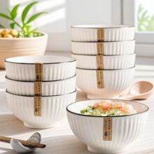 釉下彩餐具碗碟套装家用轻奢高级感陶瓷餐具套装实用型乔迁简约风