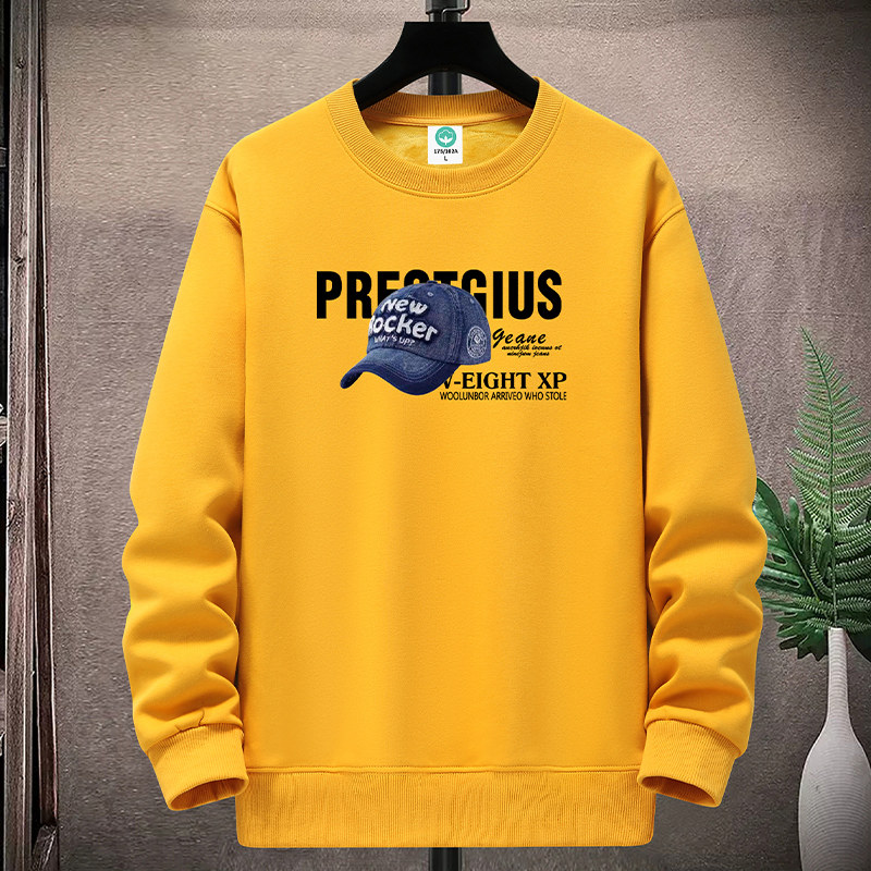 秋季男士卫衣宽松休闲百搭纯棉圆领长袖打底衫青少年学生潮流T恤