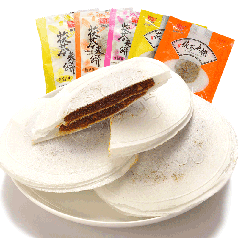 御食园传统茯苓夹饼果仁茯苓饼北京特产休闲糕点零食点心食品小吃