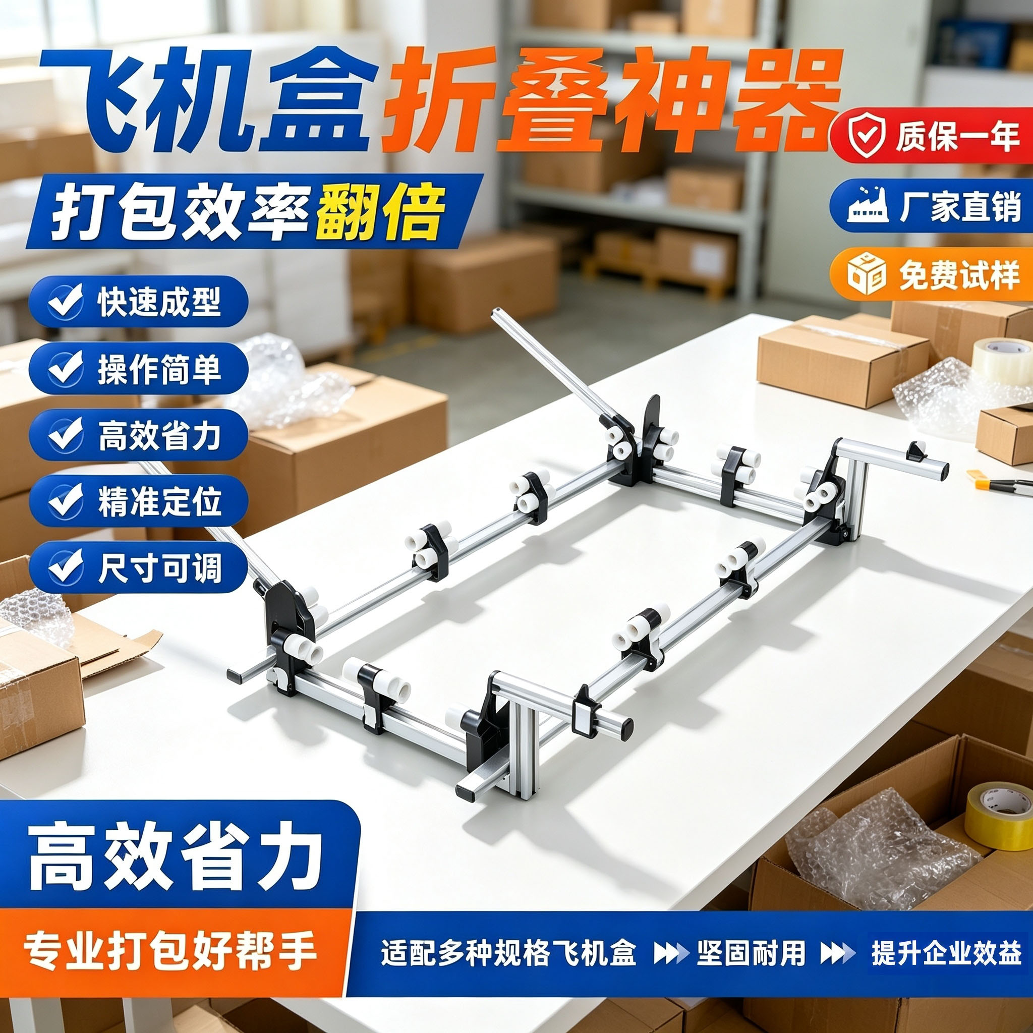 懒之宝飞机盒折叠工具