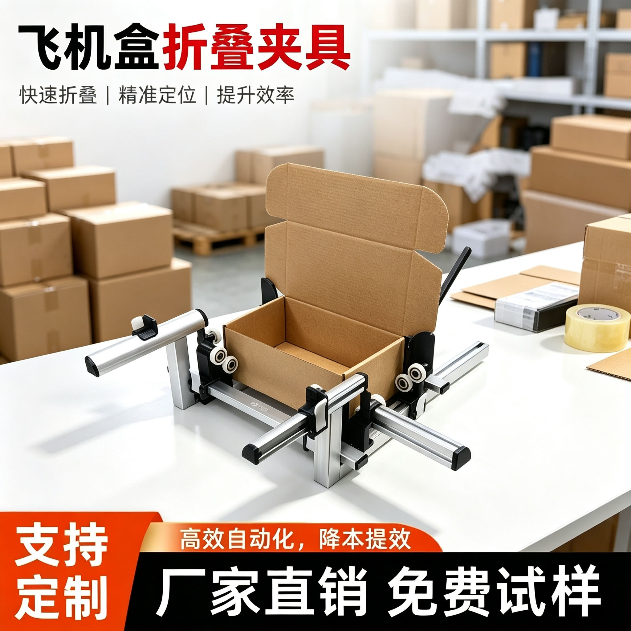 懒之宝飞机盒折叠工具