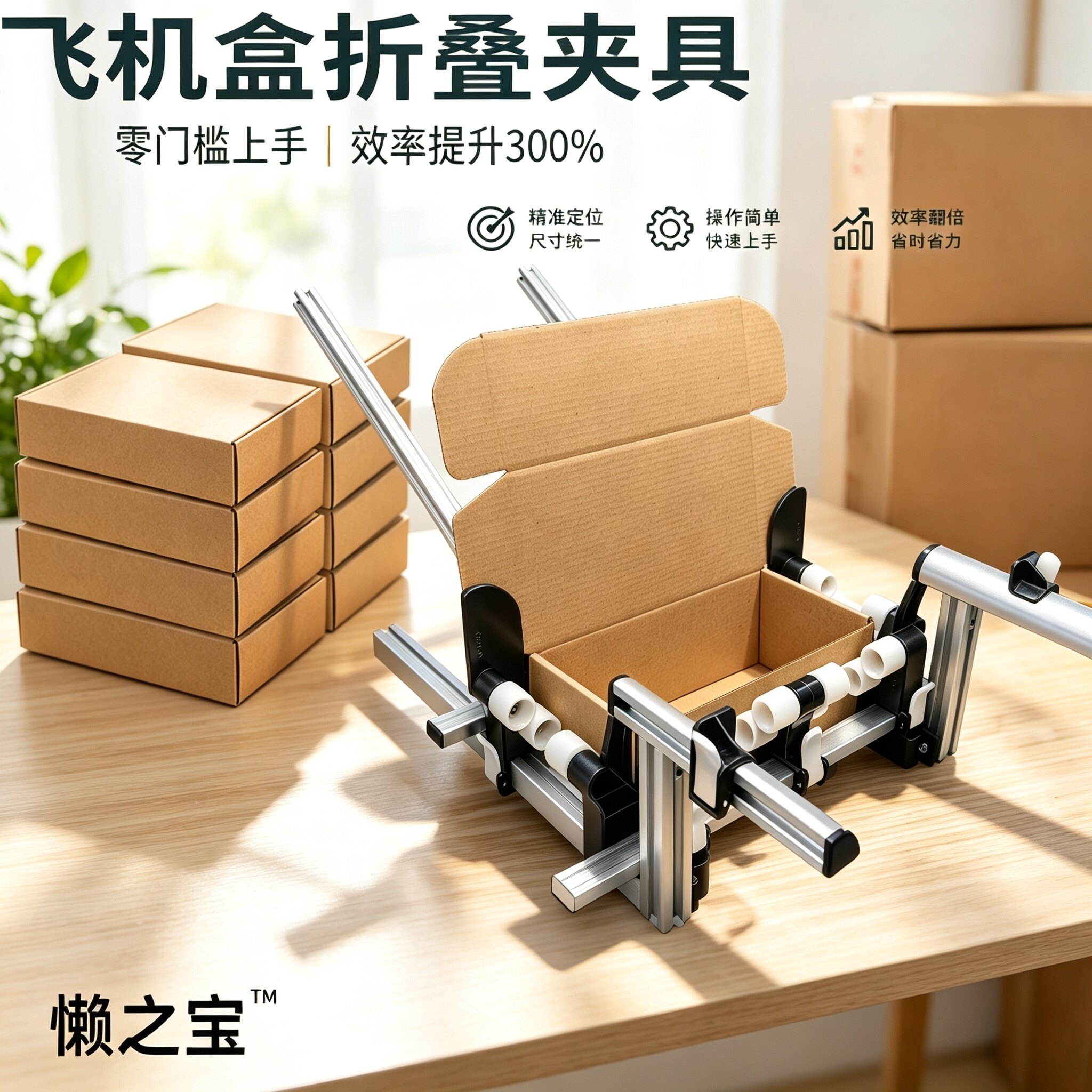 懒之宝飞机盒折叠工具