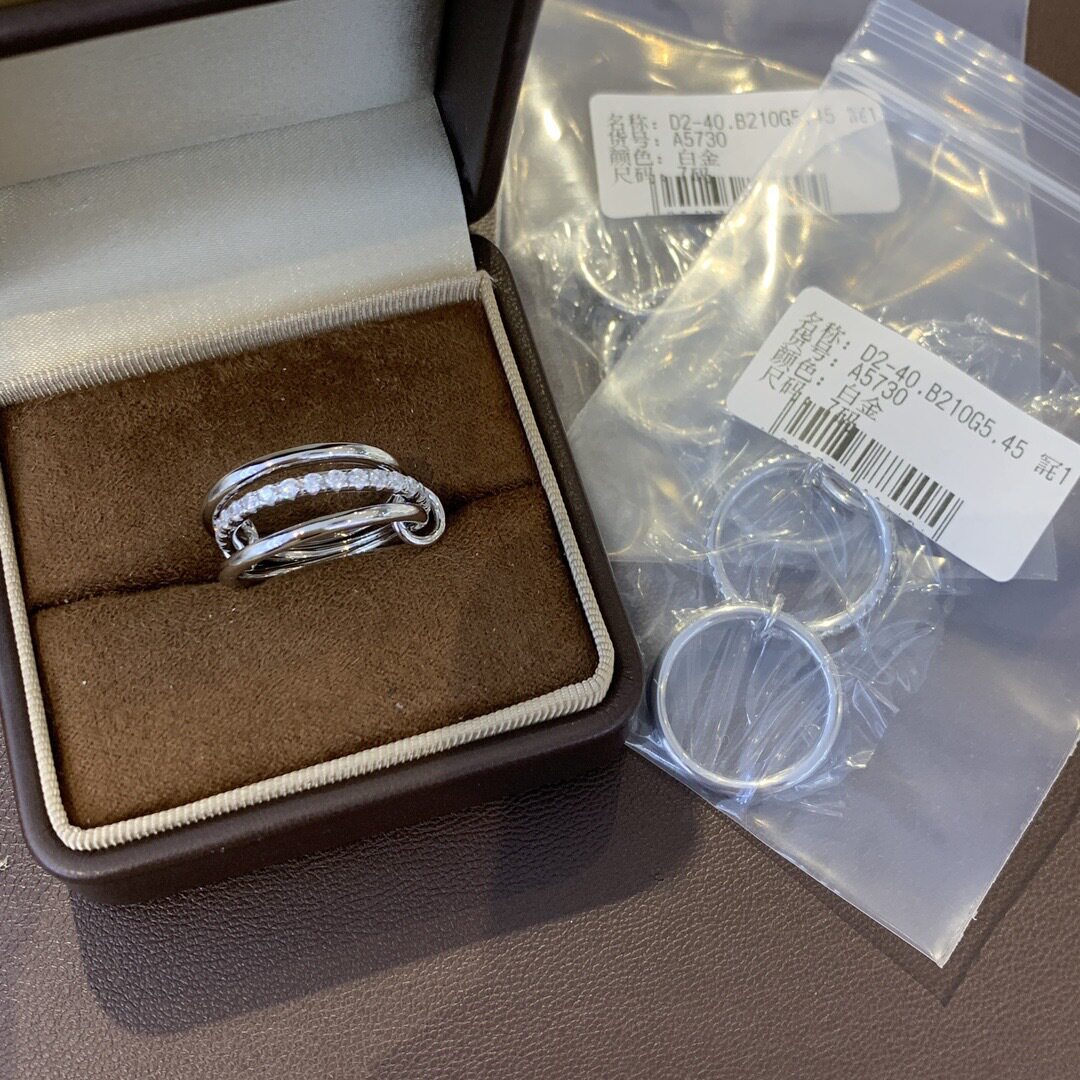 S925通体纯银精工高级感三环戒指/指环