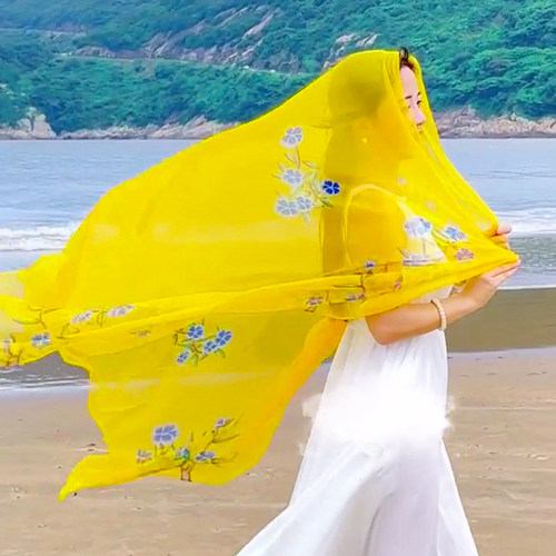 夏季薄款丝巾女百搭时尚防晒披肩