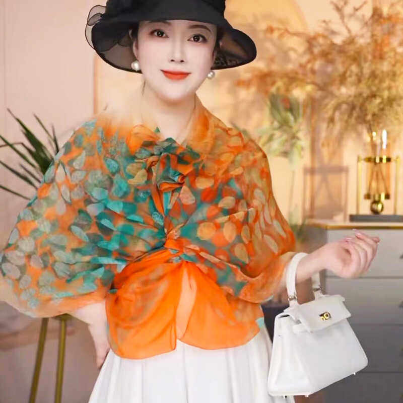 薄款中年妈妈防晒披肩洋气夏季