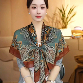 饰领巾百搭时尚 保暖护颈围巾装 披肩 高级感民族风丝巾女秋冬季 新款