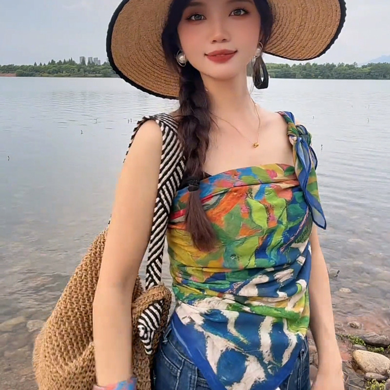 【新款美院防晒110cm大披肩】时尚百搭旅游丝巾复古文艺遮阳包头