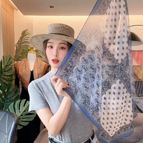 夏季高端西丽纱丝巾薄款气质围巾