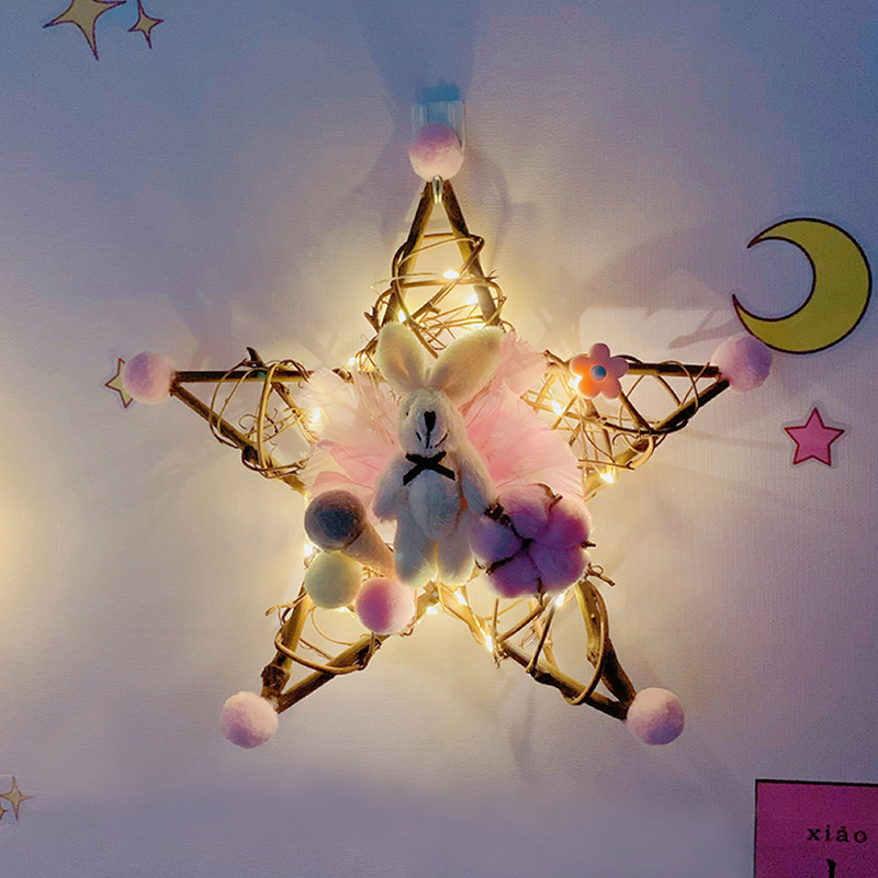 藤条星星兔少女心手工礼物