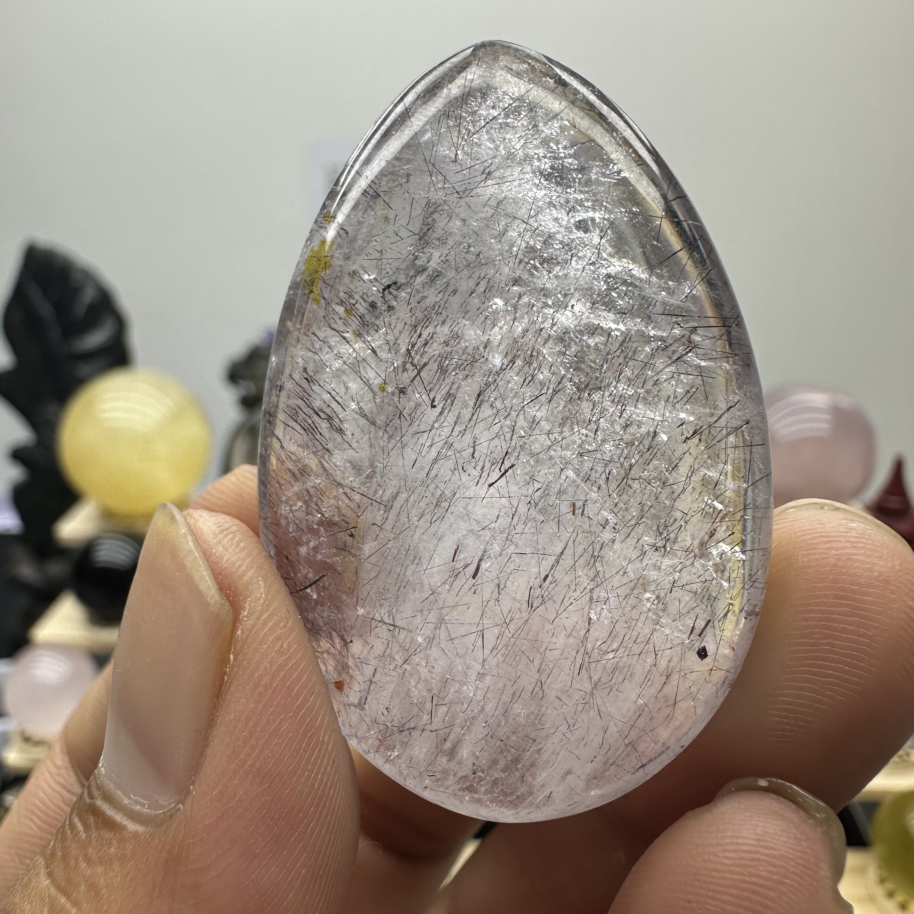 天然紫水晶超七紫发晶吊坠 紫红顺发晶 原石手工打磨抛光一物一图