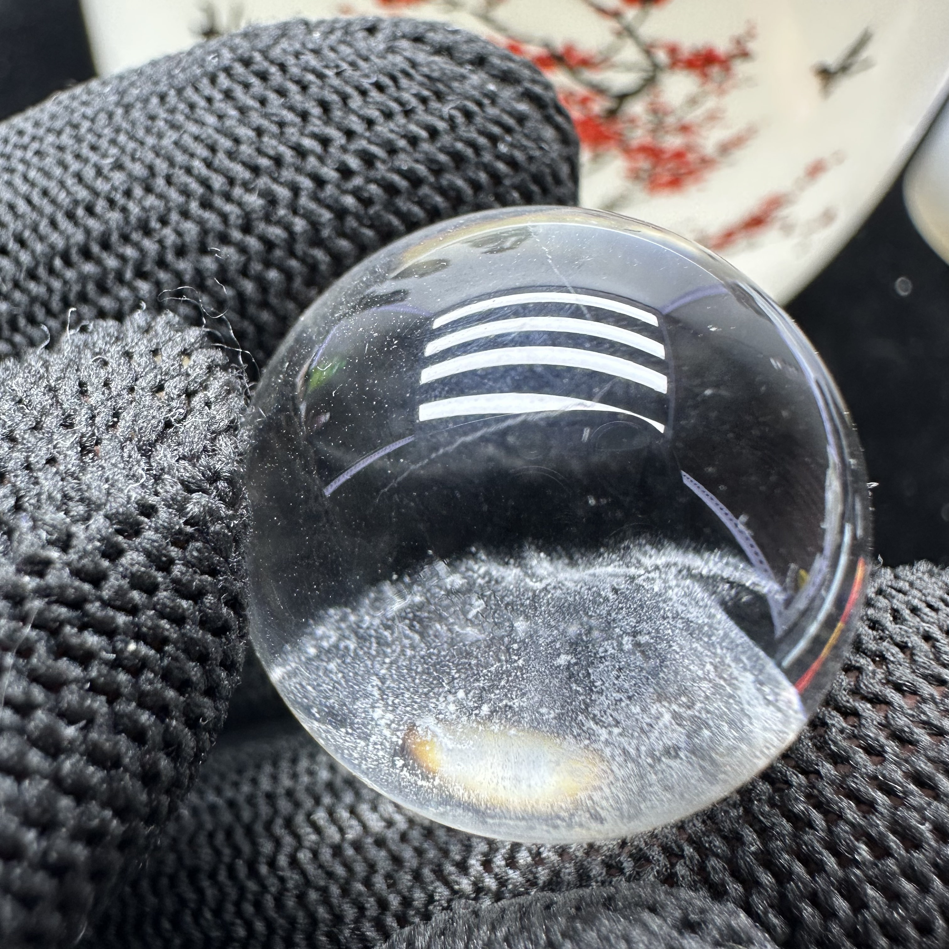 24mm天然白水晶单珠吊坠可打孔可做囚笼 晶体干净 完整白幽灵山