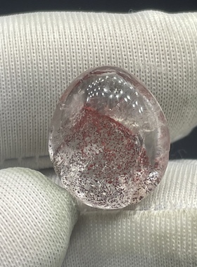 红色幽灵山 天然白水晶裸石吊坠 包裹体红幽灵金字塔晶体干净净化