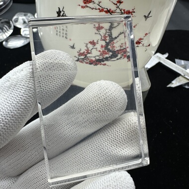 天然白水晶无事牌吊坠男士项链平安无事牌子挂坠女方牌项链透明