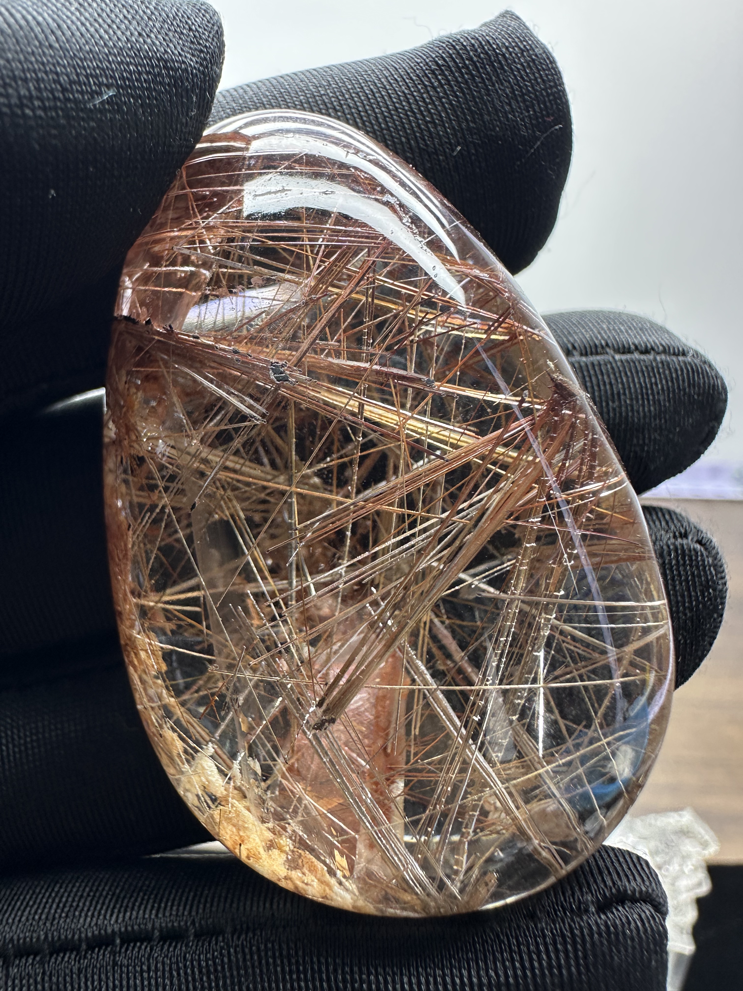天然水晶铜发晶吊坠包裹晶中晶裸颈饰