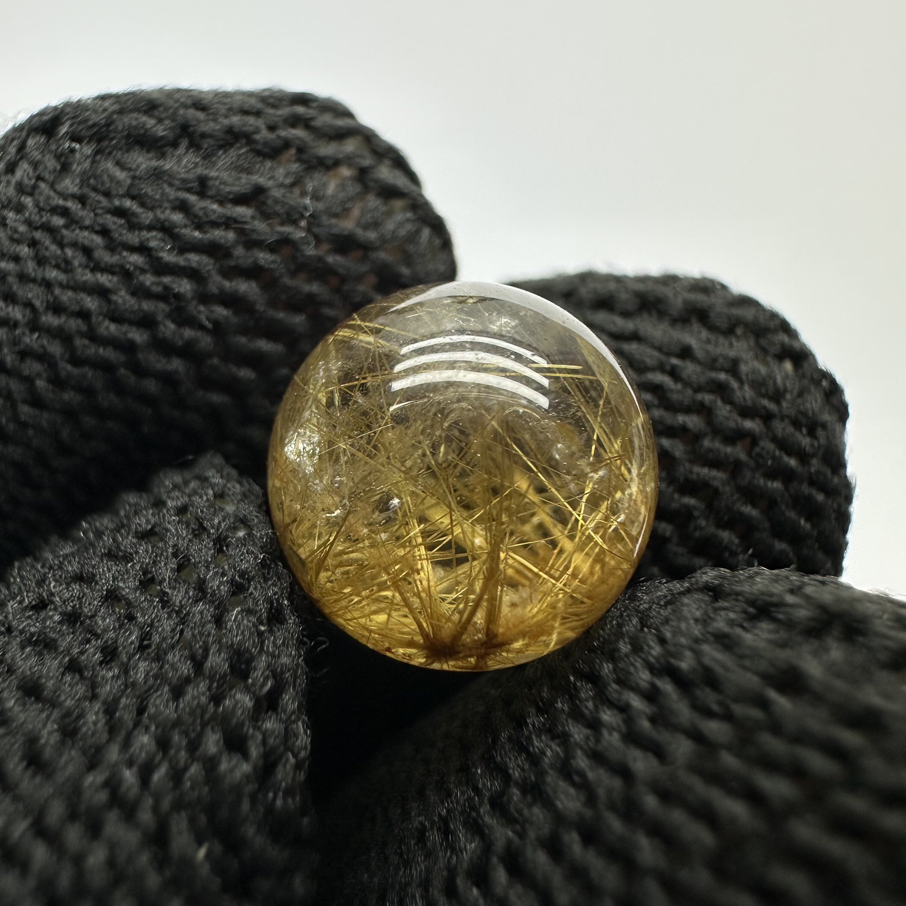 11mm天然金发晶钛晶圆珠散珠裸石手链手串佛珠DIY半成品水晶饰品
