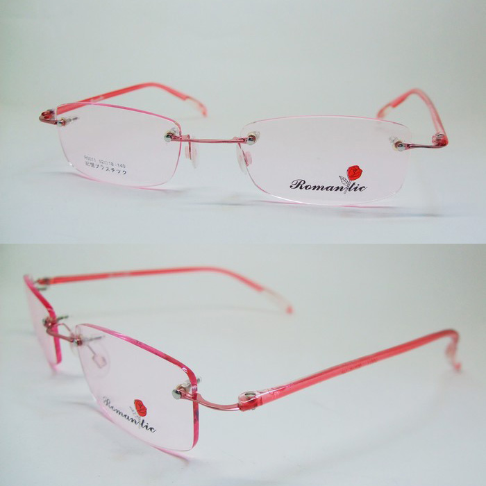 [平价眼镜]果冻塑胶记忆镜腿 无框眼镜架/近视/平光镜框3011