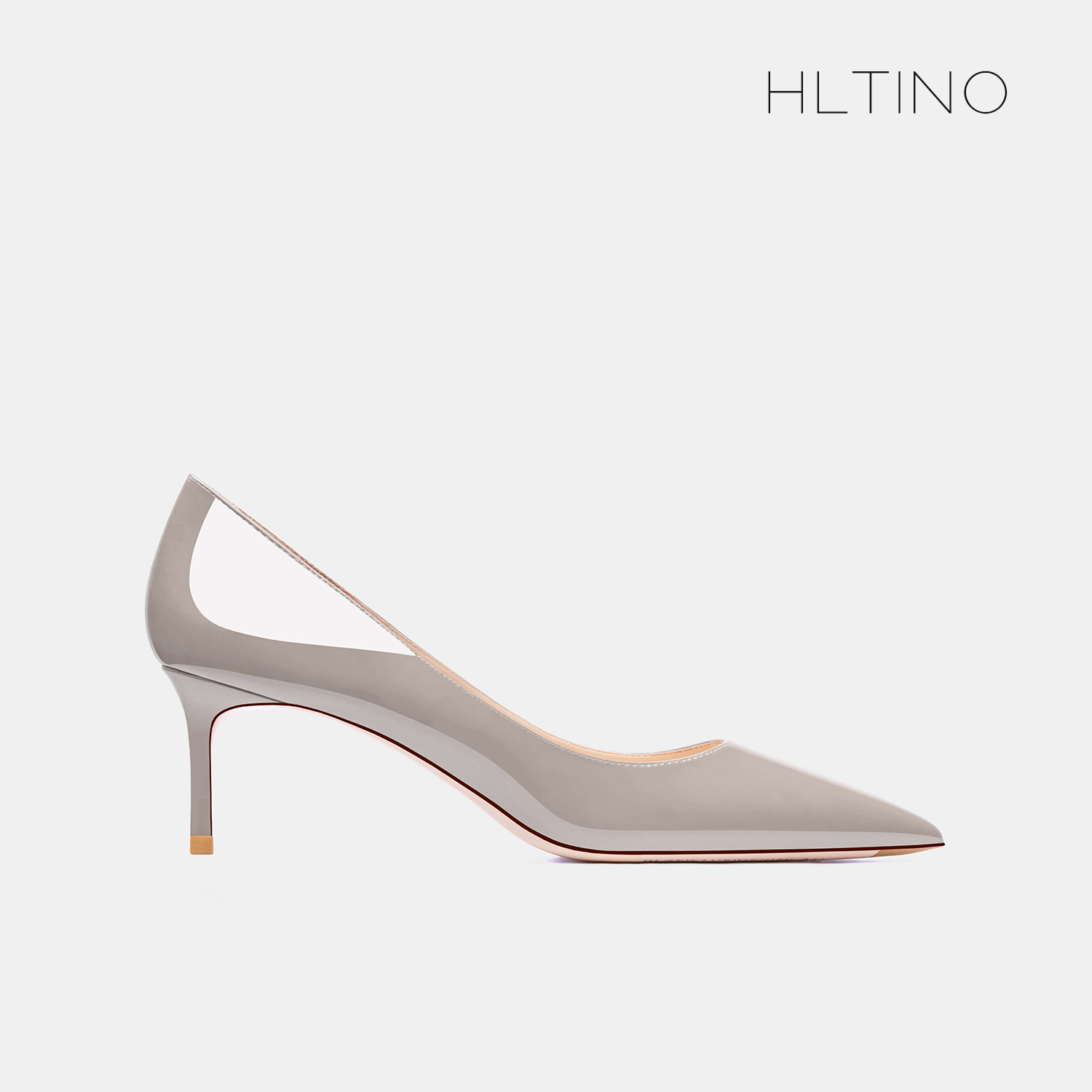 法式浅口尖头单鞋细跟漆皮高跟鞋