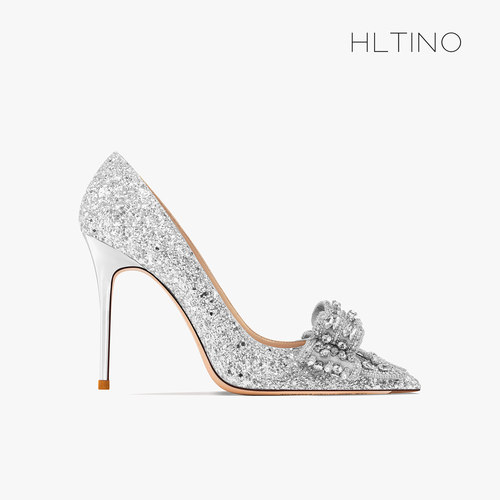 hltino单鞋公主水钻蝴蝶结婚鞋