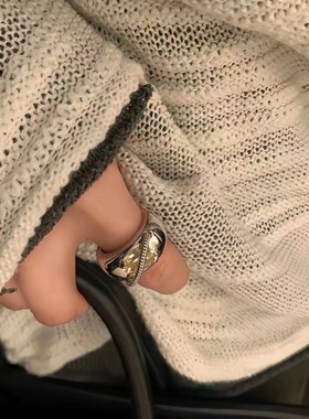 欧阳同款戒指女ins风小众设计女款轻奢高级感闭口指环百搭高颜值