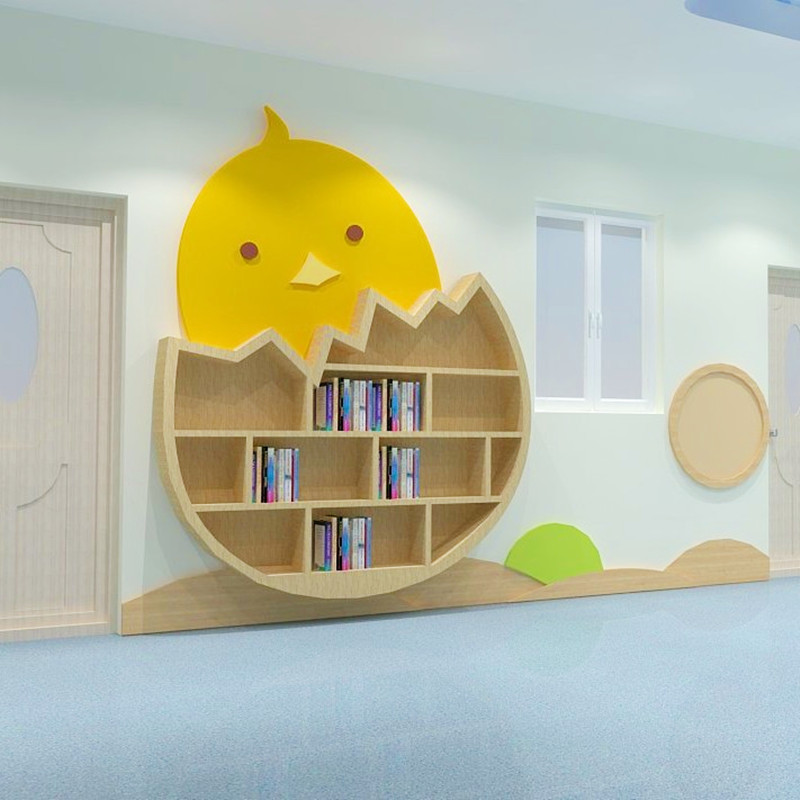 满墙设计书柜创意动物造型环保