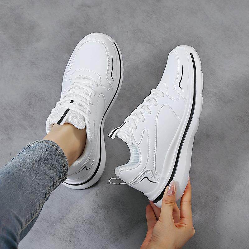 和诚鞋业2026女士春新款防水皮面软底休闲运动鞋女鞋运动轻便舒适