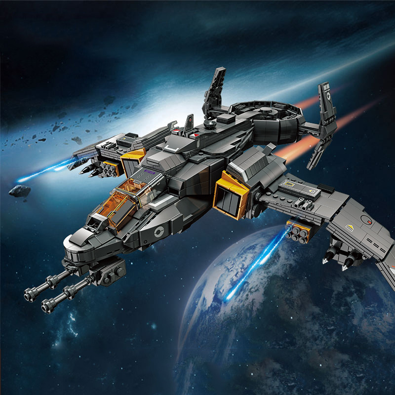 中国积木星球大战科幻飞机拼装幽影直升机高难度战机男孩玩具礼物