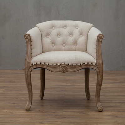 实木美式复古围椅布艺单人沙发椅