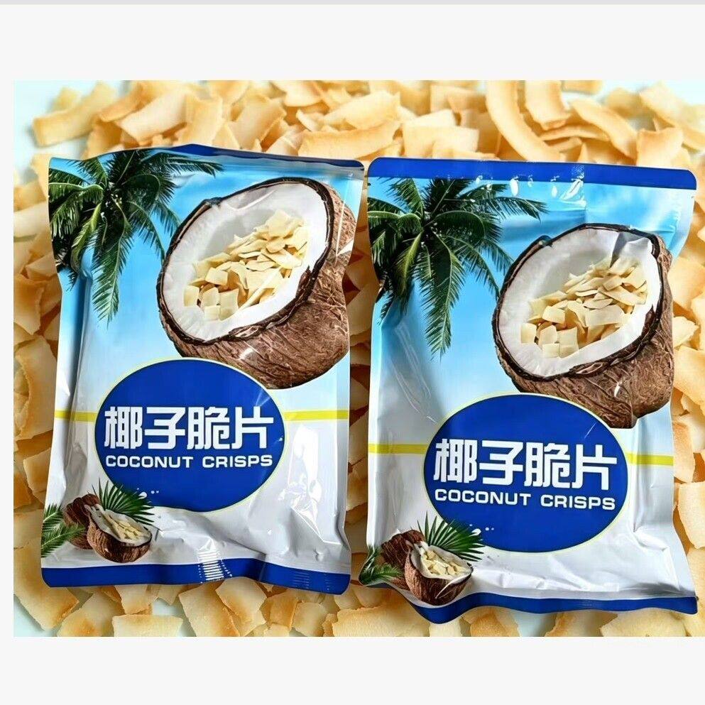 海南椰子脆片即食烤椰子肉薄脆椰果干零食果干椰奶片椰子脆块即食